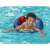 Child using a Spiderman inflatable ring float in a swimming pool