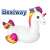 Bestway aufblasbarer Einhorn-Schwimmring, Regenbogen-Design