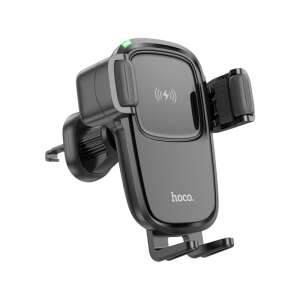 Hoco HW1 Pro fekete autós telefontartó vezeték nélküli töltéssel, ferde nézet - Hoco