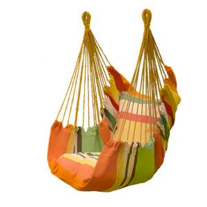 Timeless Tools hanging chair with cushions, orange, outdoor and indoor - Hanging Chair