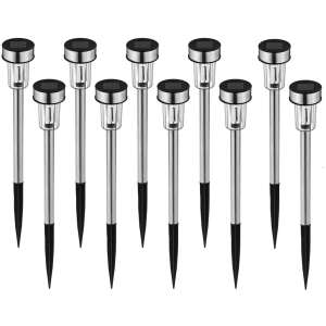 Solárne záhradné svietidlo s možnosťou prepichnutia, 10 ks