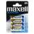 Maxell alkáli AA elemek, 4 darabos csomag