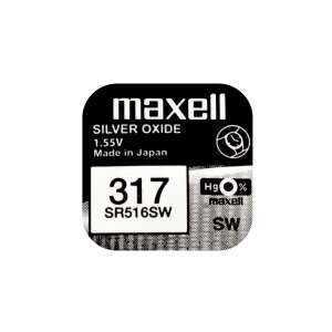 Maxell 317 (SR516,SR62) ezüst-oxid gombelem 1db 33357508 Elemek - Gombelem