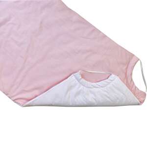 Rózsaszín és fehér bélelt lepedő óvodai ágyakhoz, 133x58cm - Lakástextil