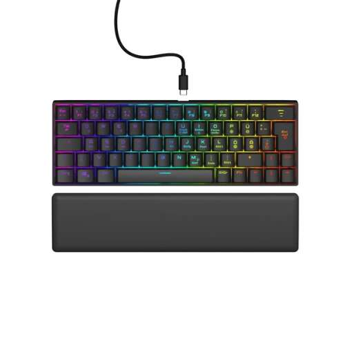 URAGE by Hama 217828 EXODUS 760TKL RGB mechanical keyboard with red switches, black, top view