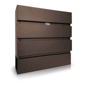 FENCE Design I. brown mailbox, modern, clean design, with advertising holder - Trezor
