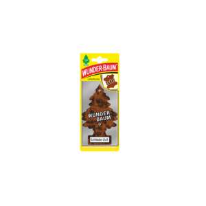 Wunder-Baum Leather car air freshener, tree shape, brown color - Wunderbaum