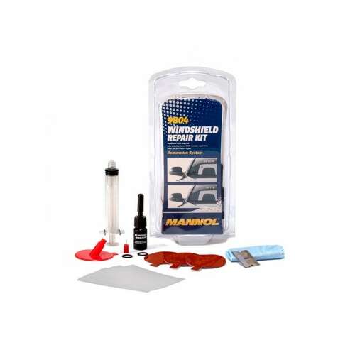 Set de reparare parbriz Mannol, set profesional pentru repararea fisurilor și așchiilor din parbriz