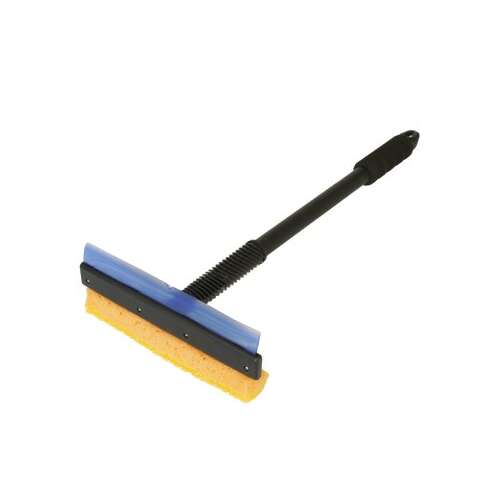 Window cleaning squeegee with sponge and long handle, 50 cm
