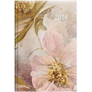Kalendart Joy 2024-es A5 napi beosztású akvarell metalizált határidőnapló - TOPTIMER