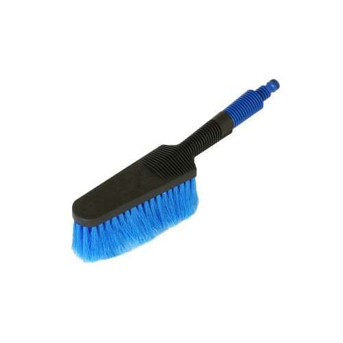 Car wash brush with adjustable water flow, blue, black, plastic, for 13mm and 19mm hoses