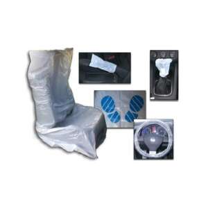 Car seat cover, steering wheel cover, gear shift cover, armrest cover, floor mat covers, disposable, plastic, set, pack, auto, automotive, protection, cleaning, maintenance, kit - JBM