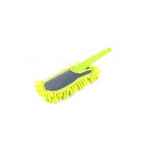 Microfiber dusting brush with green handle, for car interior and home cleaning - Car Care Tool