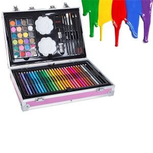 VG-18229_R Set de Artă Roz în Valiză, 145 piese, consumabile pentru pictură și desen - Seturi de papetărie