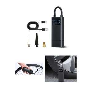 Xiaomi 70MAI TP05 wireless air compressor with accessories, including a USB cable, a nozzle, and a valve adapter - Compressor
