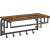 Sersimo, (DL) Metal Wall-Mounted Rack with Wooden Shelf for Storage, 5 Movable Hooks, 66x30x28cm, Brown 90523153