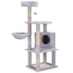 Cat Play Set with Scratching Post, Hiding Place, Lying Area, Ball, 124 cm, Grey 91018011 - Pet Care