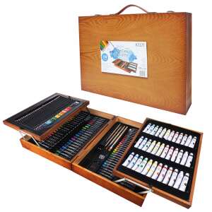 174-Piece Wooden Painting and Drawing Set for Kids, 45x32x10cm