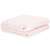 Folded Springos pink fleece blanket, double layered
