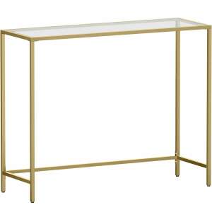 Nancy Homestore Coffee Table, Metal/Glass, 100 x 35 x 80 cm, Gold 85157115 - VASAGLE Coffee Table