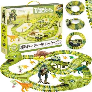 Circuit masinute Dinosaur Park, cu 240 de piese, pista configurabila 85158439 Jocuri interactive pentru copii