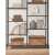 VASAGLE industrial style bookshelf with 5 shelves, rustic brown and black, close-up of shelves with books and decorative items