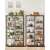 VASAGLE industrial style bookshelf with 5 shelves, rustic brown and black, two shelves side by side, filled with plants, kitchenware, and other items