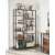 VASAGLE industrial style bookshelf with 5 shelves, rustic brown and black, in a home office setting