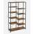 VASAGLE industrial style bookshelf with 5 shelves, rustic brown and black, dimensions