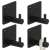 Set of 4 black aluminum hooks for hanging towels, robes, or other items in the bathroom