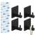 Set of 4 black aluminum hooks with 3M adhesive for hanging towels, robes, or other items in the bathroom