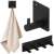 Set of 4 black aluminum hooks with 3M adhesive for hanging towels, robes, or other items in the bathroom