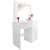 Hollywood Pro white dressing table with mirror and 12 LED lights, 4 drawers