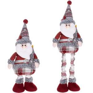 Červená a sivá vianočná postava Mikuláša s vysúvacími nohami, výška 57-80 cm - Sersimo