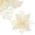 Krém csillogó mikulásvirág karácsonyi dísz, 16cm
