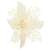 Krém csillogó mikulásvirág karácsonyi dísz, 16cm