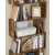 VASAGLE 6-tier bookshelf, styled with books, a printer, and decorative items