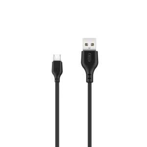XO NB103 fekete USB- micro USB kábel, 1 méter, 2,1A - Adatkábel
