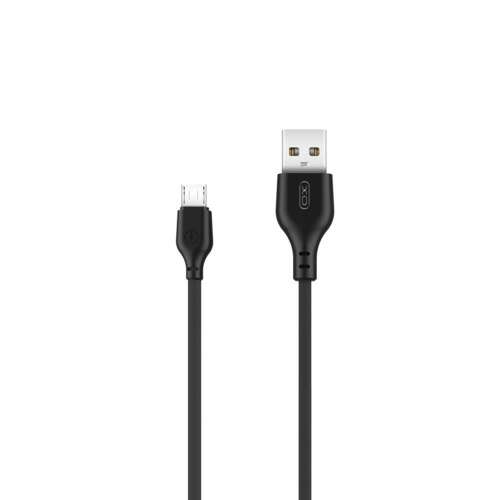 XO NB103 fekete USB- micro USB kábel, 1 méter, 2,1A