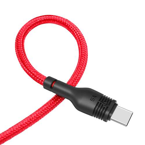 XO NB55 USB-microUSB kábel, 1 méter, 5A, piros - XO