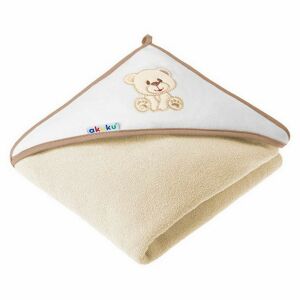 Akuku Macis Kapucnis Fürdőlepedő - Bézs - 100x100 cm