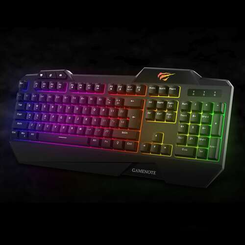 Havit KB488L RGB Gaming Keyboard angled view