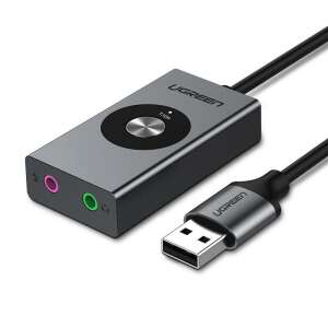 Ugreen 50711 külső USB 7.1 hangkártya 3,5mm mini jack csatlakozóval, ezüst - Ugreen
