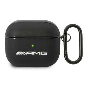 Black leather AirPods 3 case with AMG logo and carabiner - Headset Accessory