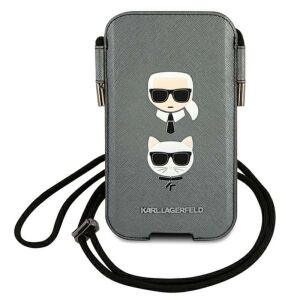 Karl Lagerfeld Karl & Choupette graue Handytasche für 6,7-Zoll-Telefone - Karl Lagerfeld Handyhüllen