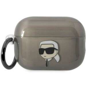 Etui na słuchawki Karl Lagerfeld AirPods Pro 2, czarne, z logo Karl Lagerfeld - Zestaw słuchawkowy