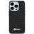 Guess Disco Metal Script iPhone 15 Pro case, black, with glitter, front view