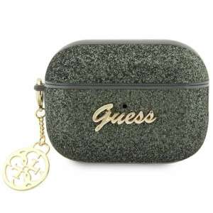 Guess AirPods Pro 2 case, green glitter, 4G charm - Headset Accessory