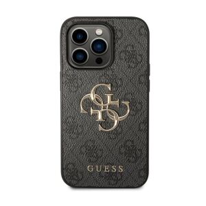 Guess 4G Big Metal Logo iPhone 15 Pro Protective Case - Grey - Guess