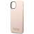 Guess Silicone Logo Plate MagSafe Case for iPhone 14 Plus 6.7 inch, pink, side view